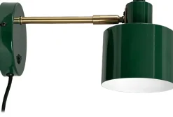 Clearance Dyberg Larsen Ocean Væglampe 30 cm, Mørkegrøn/messing