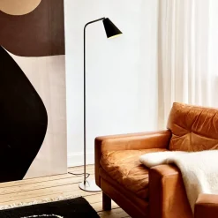 Online Oswald Gulvlampe H135 cm, Sort/Stål Lamper Til Kontoret|Lamper Til Stuen