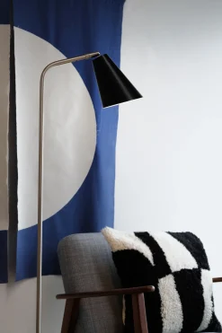 Online Oswald Gulvlampe H135 cm, Sort/Stål Lamper Til Kontoret|Lamper Til Stuen