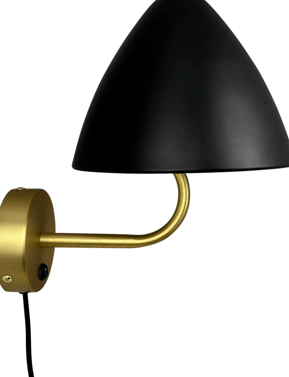 Clearance Dyberg Larsen OULU Væglampe 15,5 cm, Sort/Messing