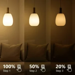 Online Energetic A60 Pære E27 4,9W/806lm 3 Step, Milky