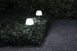 Best SunLight Lampe m. Spyd H37 cm, Hvid/Stål Lamper Til Haven Og Terrassen|Solcellelamper