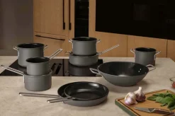 Outlet Eva Trio Grey Line Wok m. Keramisk Slip-Let Belægning 32 cm/5 L, Grå