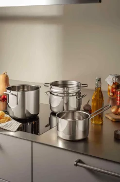 Stainless Steel Grydesæt & Pastaindsats 4 Dele, Recycled Stål Gryder Og Kasseroller