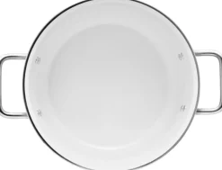Eva Trio White Line Gryde m. Keramisk Slip-Let Belægning 20 cm/3,8 L, Hvid Recycled Stål