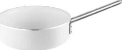 Eva Trio Pander > White Line Sauterpande m. Keramisk Slip-Let Belægning 24 cm, Hvid Recycled Stål