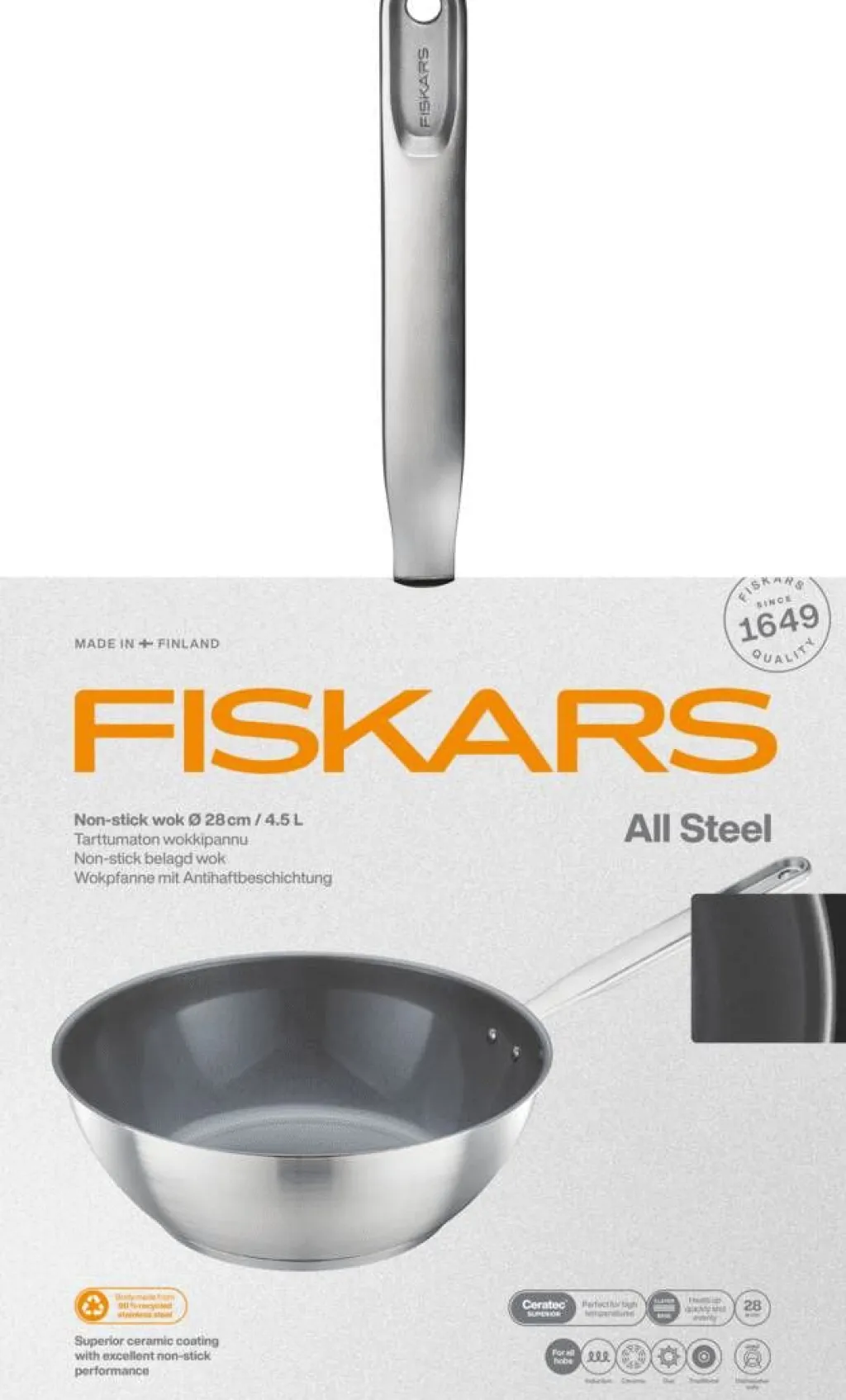 Fiskars Pander > All Steel Wok 28 cm