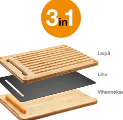 Fiskars Skærebrætter Og Serveringsbrætter > Functional Form Skærebræt 3 stk. 27x2,2x44 cm, Bambus