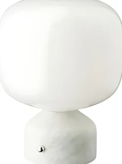 Outlet Meemo Trådløs Bordlampe H23 cm, Hvid Marmor Bordlamper|Trådløse Lamper