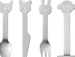Hot Gense Animal Friends Børnebestik 4 Dele, Mat Stål