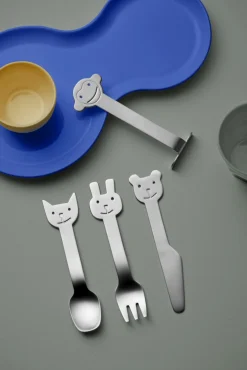 Hot Gense Animal Friends Børnebestik 4 Dele, Mat Stål