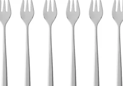 New Gense Fuga Kagegaffel 6 stk, Mat/Blankt Stål