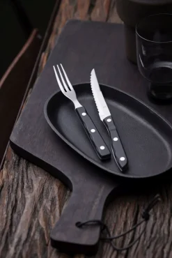 Discount Gense Old Farmer Black Steakgaffel, Sort/Stål