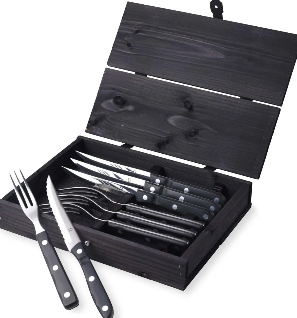 Gense Steakbestik|Bestiksæt > Old Farmer Black Steakbestik , Sort/Stål