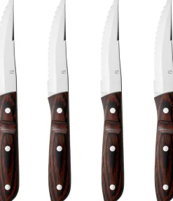 Gense Old Farmer Classic Steakkniv XL 4 stk, Træ/Stål