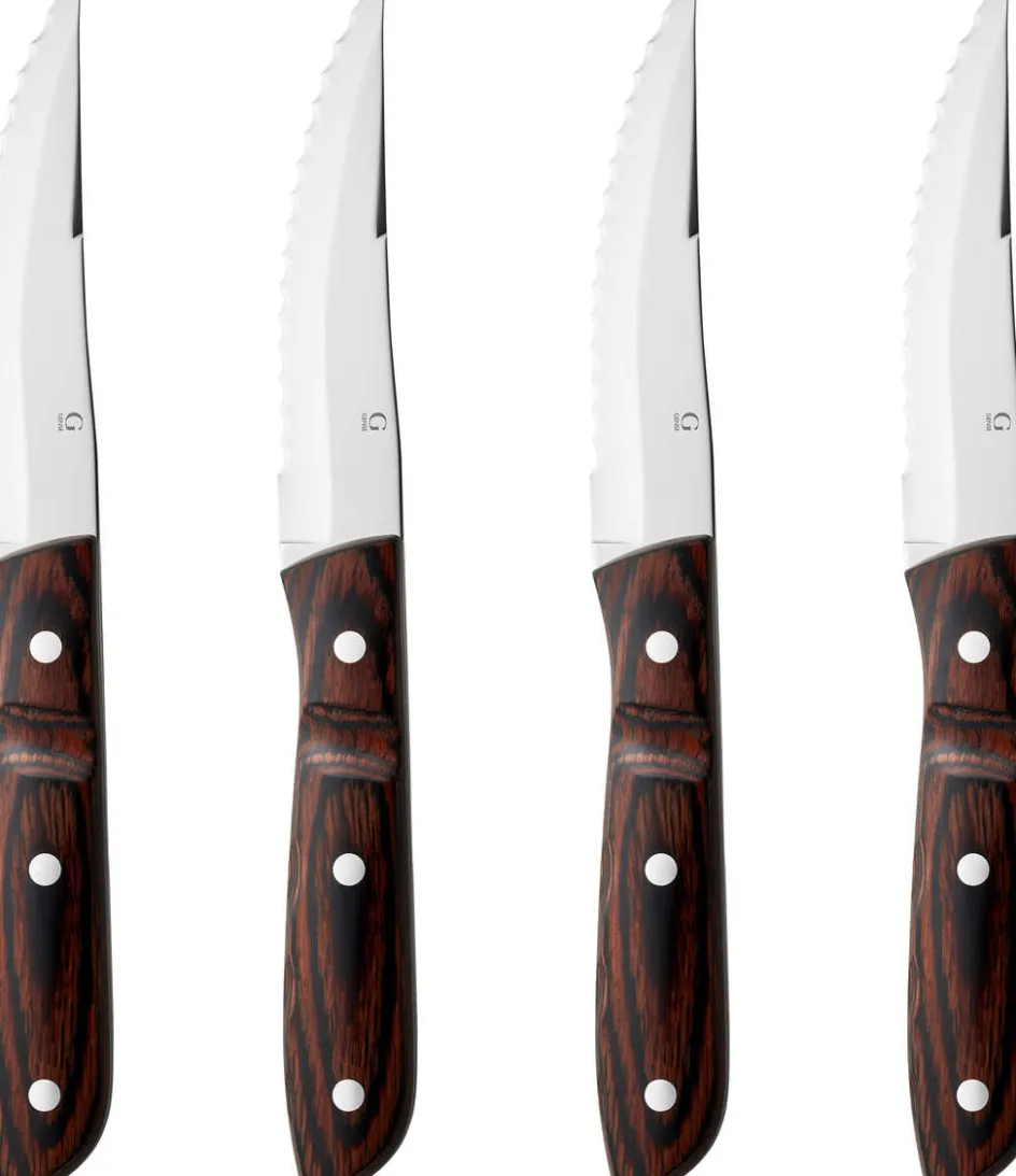 Gense Old Farmer Classic Steakkniv XL 4 stk, Træ/Stål