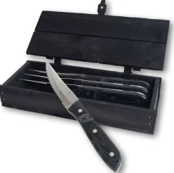 Discount Old Farmer Micarta Steakkniv XL 4 stk, Sort/Stål Steakbestik
