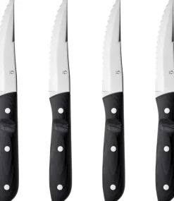Discount Old Farmer Micarta Steakkniv XL 4 stk, Sort/Stål Steakbestik
