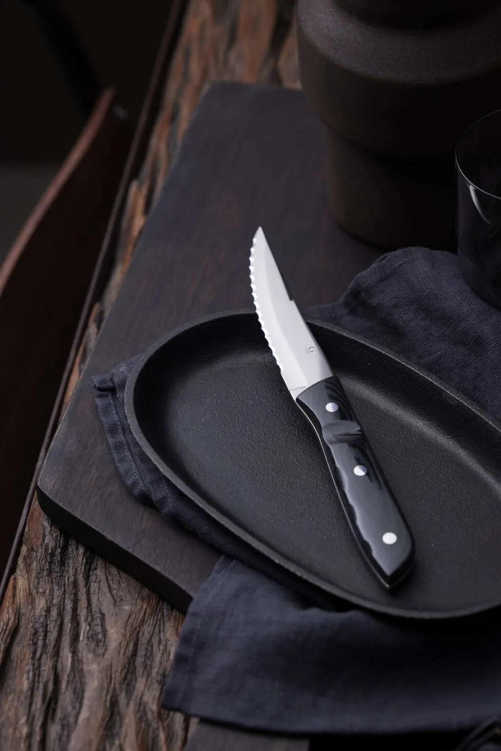 Discount Old Farmer Micarta Steakkniv XL 4 stk, Sort/Stål Steakbestik