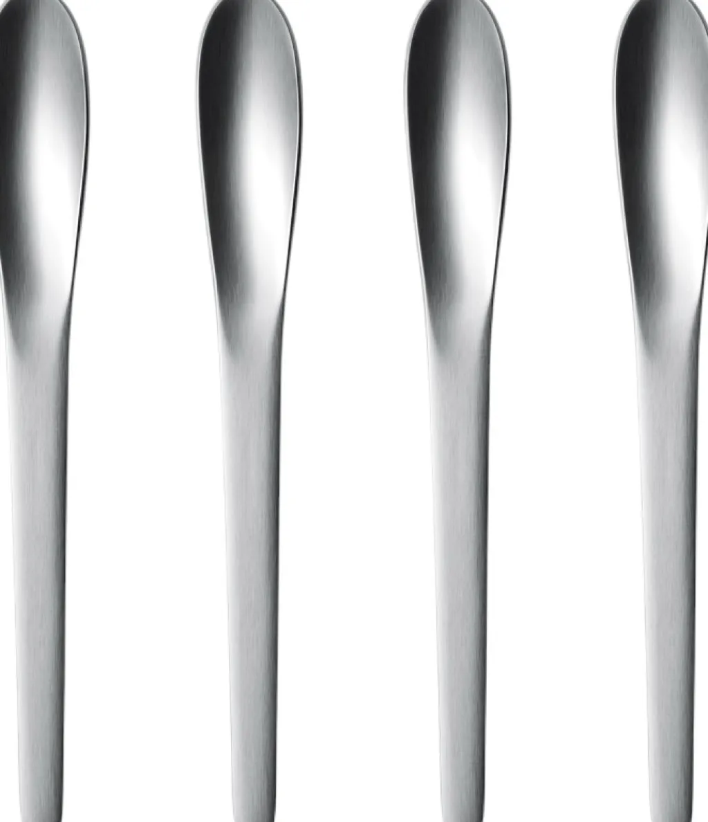 Georg Jensen Teskeer > Arne Jacobsen Kaffeskeer 4 stk, Mat Stål