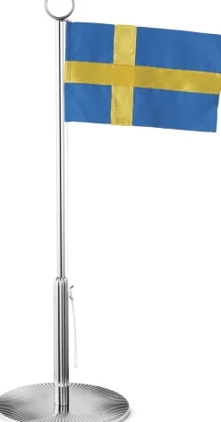 Best Georg Jensen Bernadotte Svensk Bordflag H39 cm, Blankt Stål