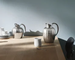 Outlet Georg Jensen Bernadotte Termokande m. Push Låg 1 L, Krom