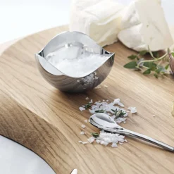 Georg Jensen Salt Og Peber|Salt Og Peber > Bloom Saltkar & Ske Ø7 cm, Blankt Stål