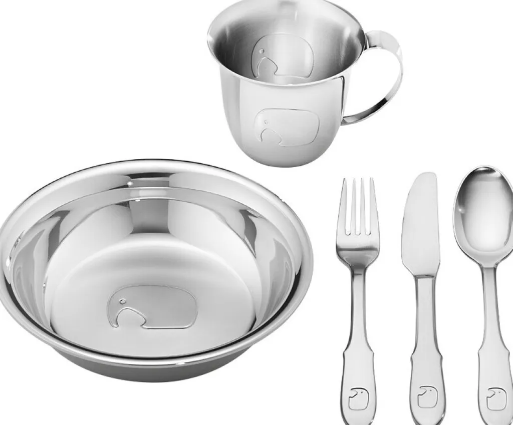 Børn Georg Jensen Børnespisesæt > Elephant Børnesæt 5 Dele