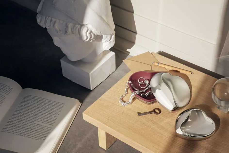 Clearance Georg Jensen Heart Æske , Blankt Stål