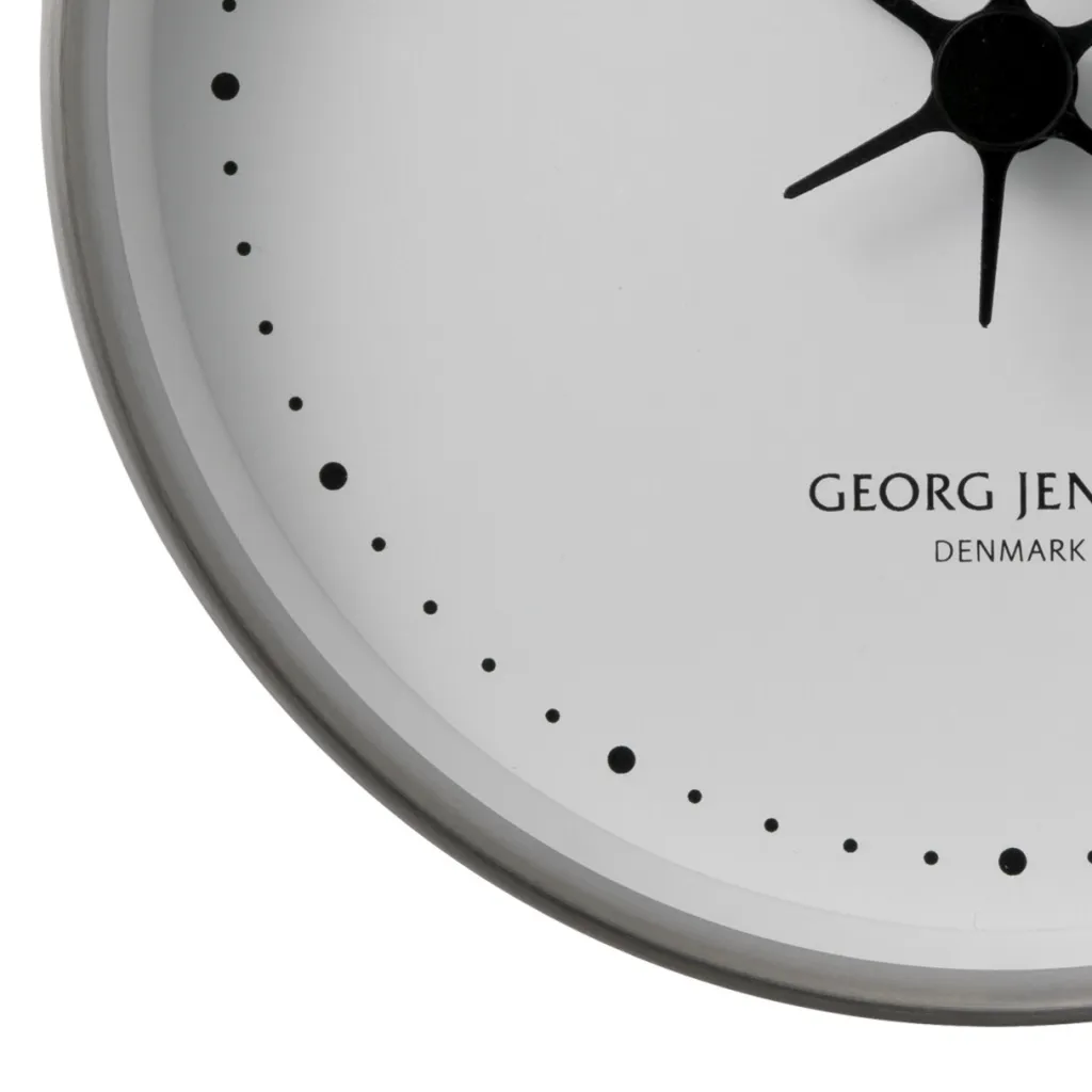 Georg Jensen Ure Og Vejrstationer > Henning Koppel Vægur , Blankt Stål/Hvid