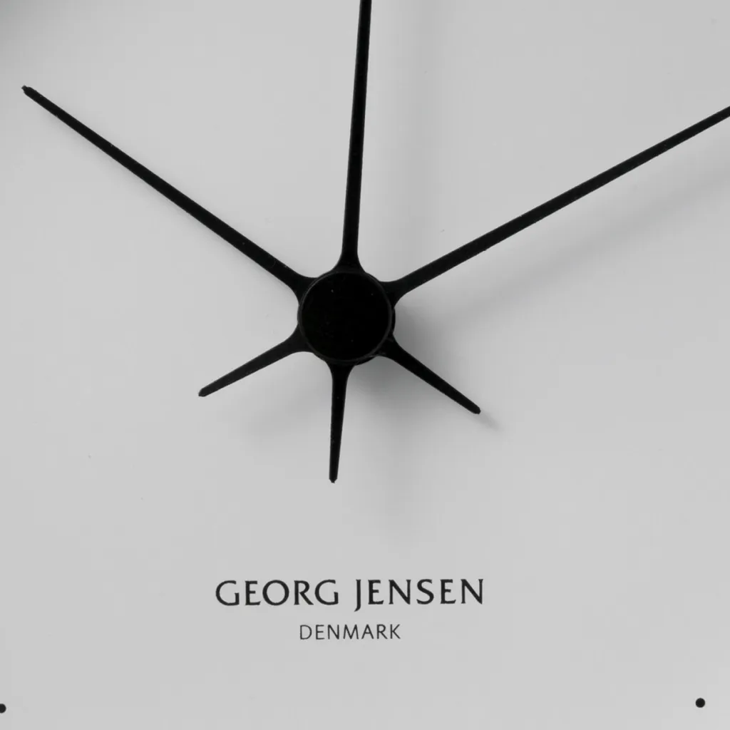 Georg Jensen Ure Og Vejrstationer > Henning Koppel Vægur , Blankt Stål/Hvid