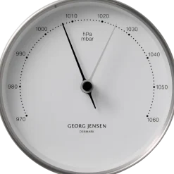 Discount Georg Jensen Henning Koppel Barometer 10 cm, Blankt Stål/Hvid