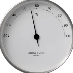 Georg Jensen Ure Og Vejrstationer > Henning Koppel Hygrometer 10 cm, Blankt Stål/Hvid