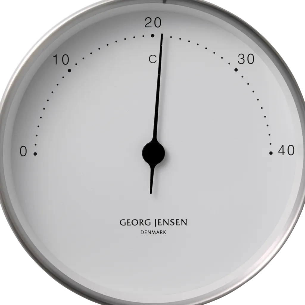 Sale Henning Koppel Termometer 10 cm, Blankt Stål/Hvid Ure Og Vejrstationer