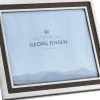 New Georg Jensen Manhattan Billedramme 30x25 cm, Blankt Stål/Læder