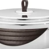 Georg Jensen Glasbrikker > Manhattan Bordskåner 4 stk. 12 cm, Læder/Blankt Stål