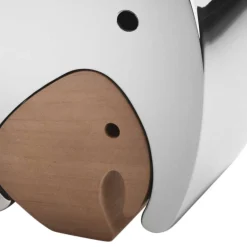 Sale Moneyphant m. Tvillinger 12,5 cm, Blankt Stål/Egetræ Børn Stue|Træfigurer Og Figurer