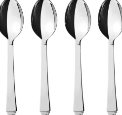 Clearance Georg Jensen Pyramid Teskeer Stor 4 stk, Blankt Stål