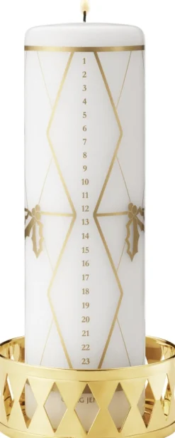 Georg Jensen Julelys > Bloklysestage 2026 ?9 cm, Guldbelagt