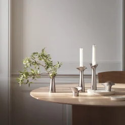 Georg Jensen Fyrfadsstager > Bloom Botanica Fyrfadsstage 2 stk. H7 cm, Blankt Stål