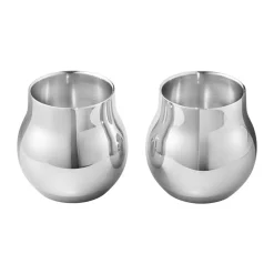 New Cafu Fyrfadsstage 2 stk. H5,8 cm, Blankt Stål Fyrfadsstager