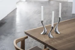 Outlet Georg Jensen Cobra Lysestage , Blankt Stål