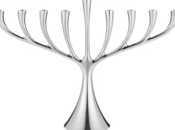 Georg Jensen Lysestager > Cobra Menorah-lysestage H27 cm, Blankt Stål