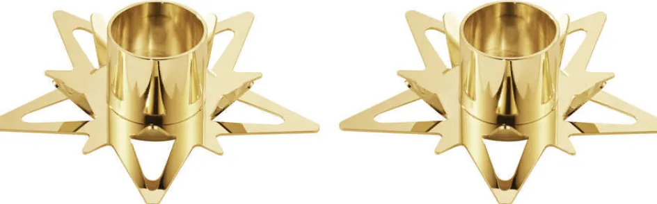 Best Georg Jensen Stjernelyseholder 2 stk, Guldbelagt