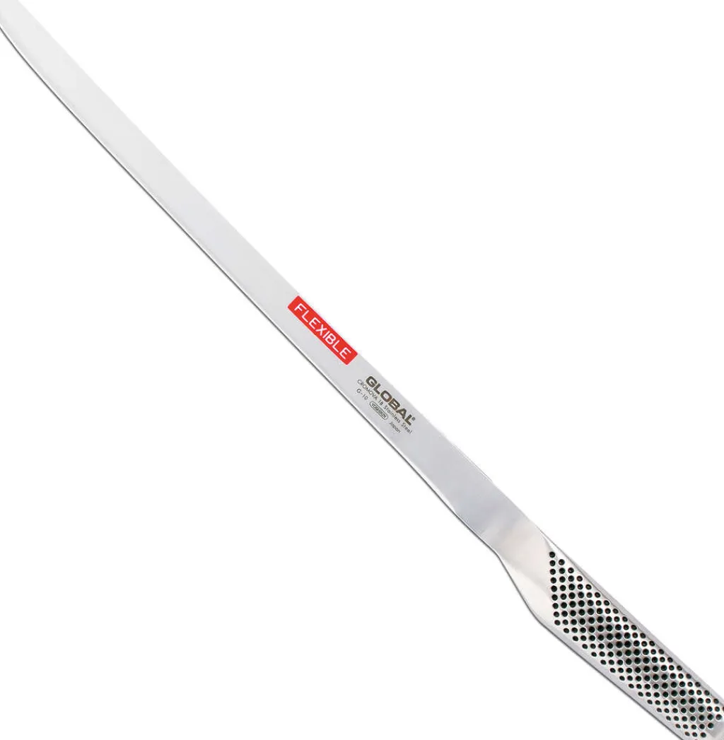 Global Udbener- Og Filetknive|Japanske Knive > G-10 Laksekniv Fleksibel 43 cm, Stål/Sort