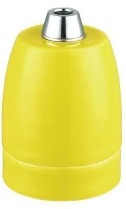 Hot Halo Design Porcelænsfatning E27, Gul