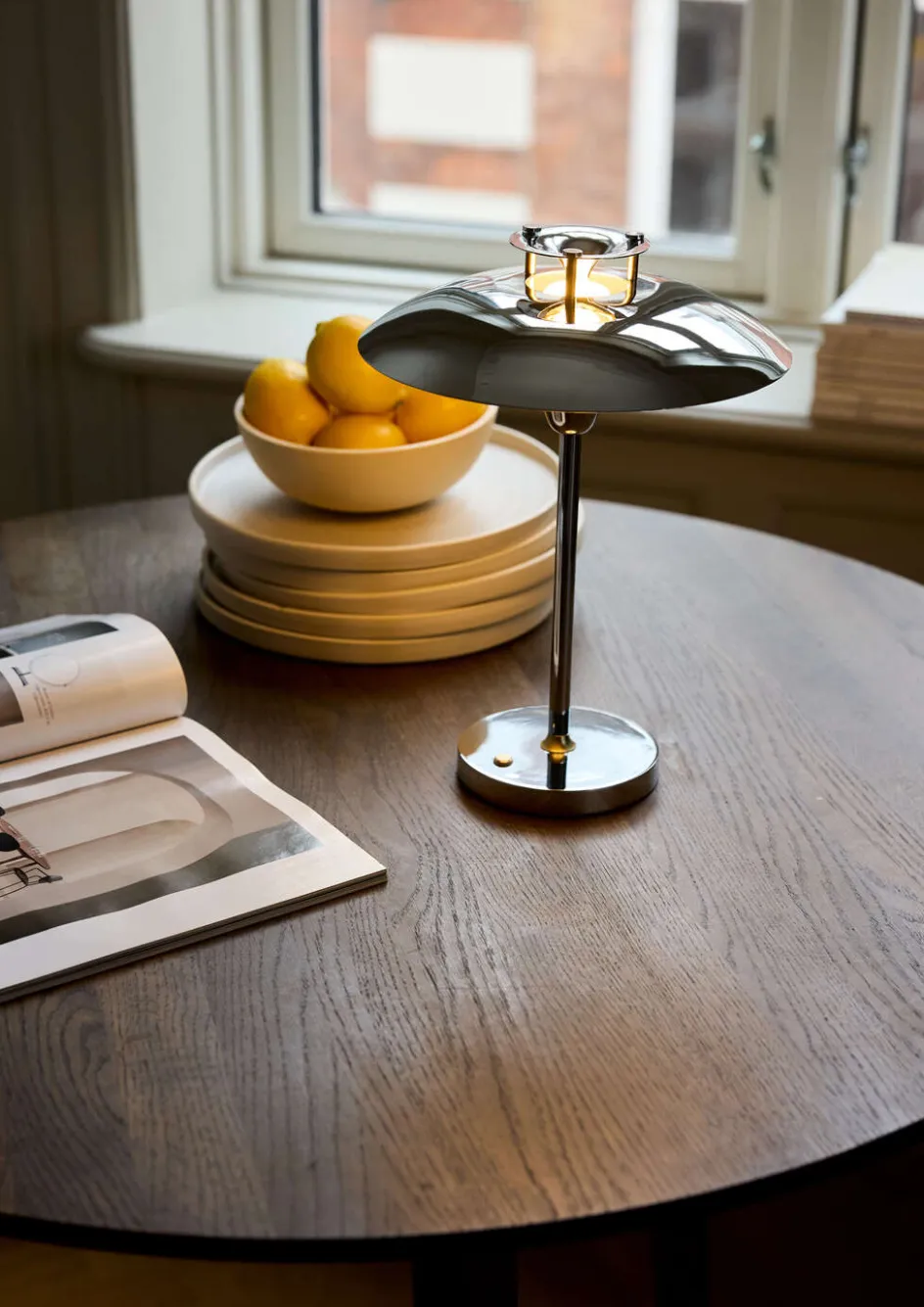 Outlet Halo Design Stepp 1-2-3 Trådløs Bordlampe LED H28 cm, Krom