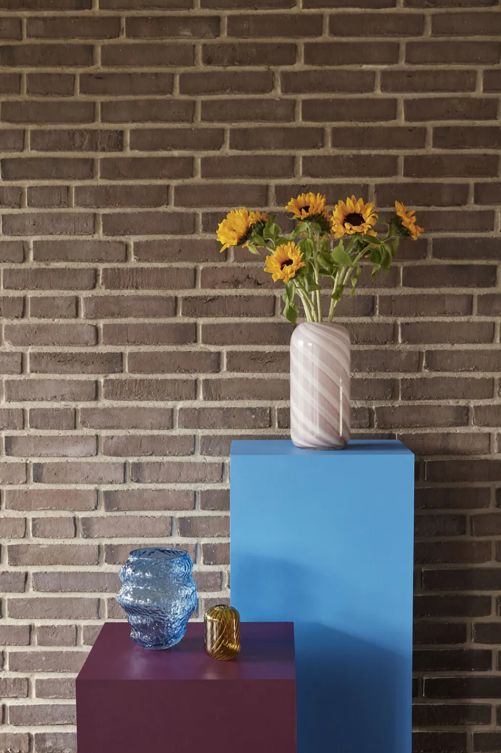 Hübsch Stue|Vaser > Aurora Vase H18 cm, Tekstureret/Blå