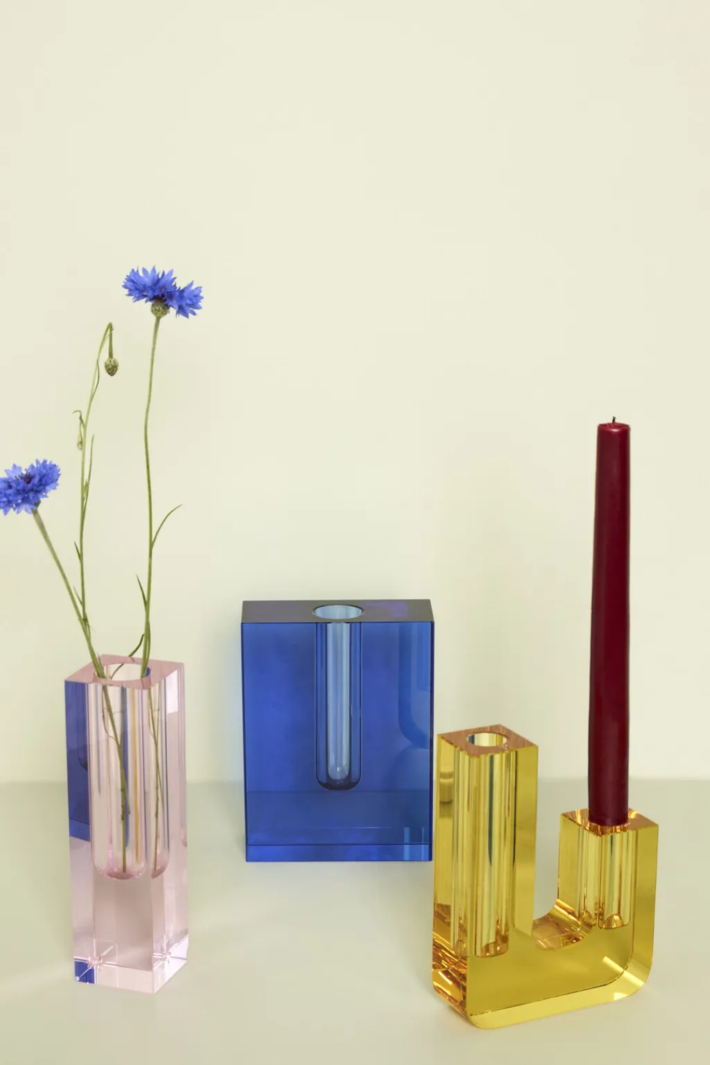 Hübsch Stue|Vaser > Block Vase H16 cm, Blå