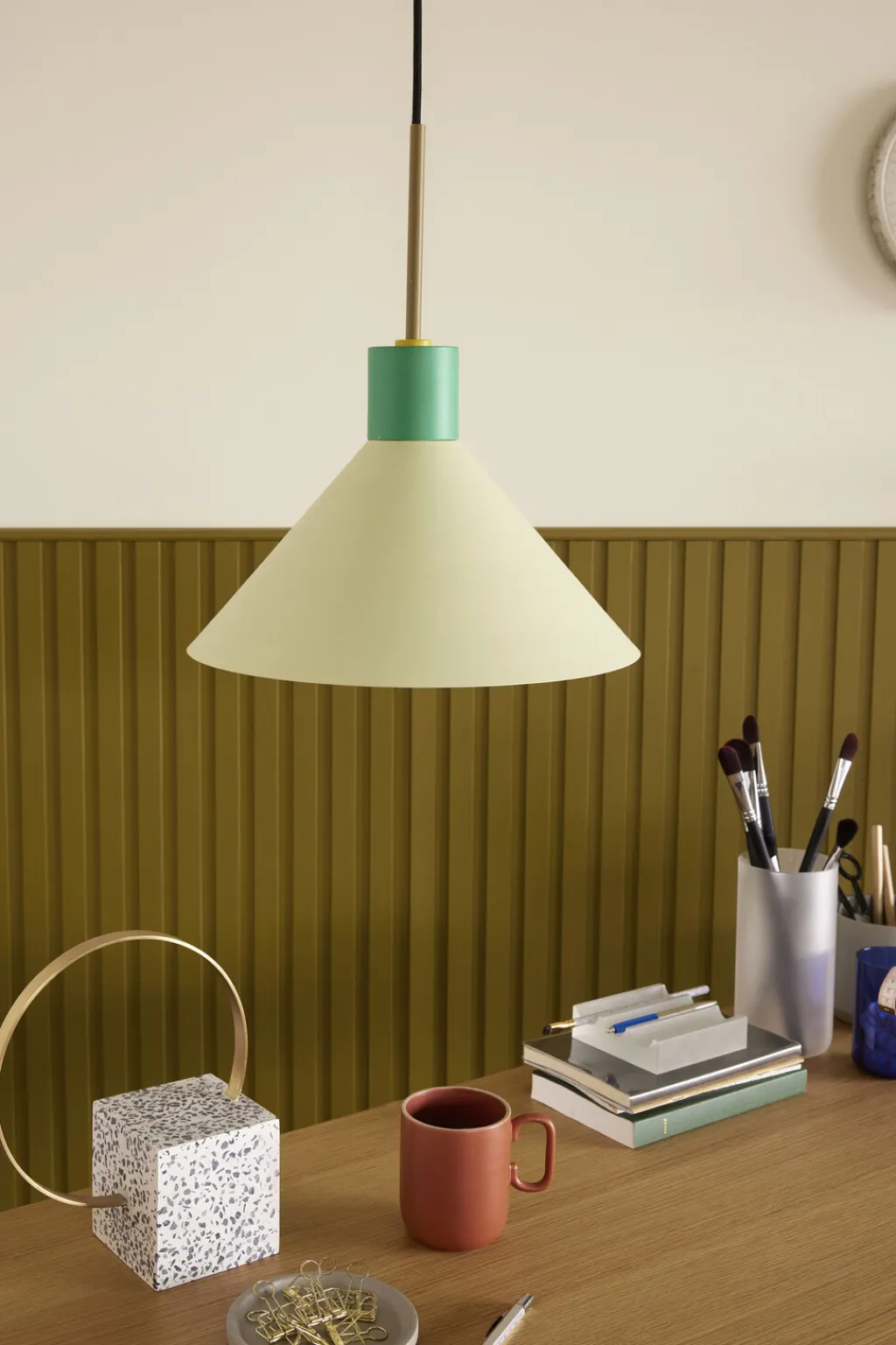 New Byron Bogstøtte H26 cm, Terrazzo/Messing Stue|Bogstøtter